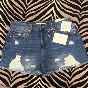 KanCan Blue Distressed Jean Shorts